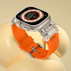 Faux Titanium TPU Silicone Sport Strap for Apple Watch Band 12 Color Options 38 - 49mm - 