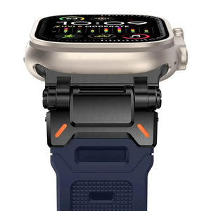 Faux Titanium TPU Silicone Sport Strap for Apple Watch Band 42mm to 49mm - 12 Colors Axios Bands