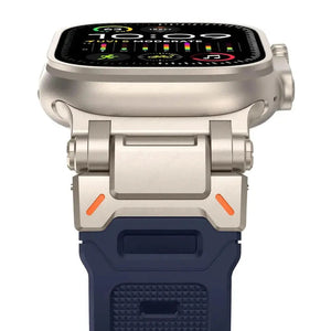 Faux Titanium TPU Silicone Sport Strap for Apple Watch Band 42mm to 49mm - 12 Colors Axios Bands