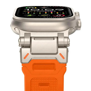 Faux Titanium TPU Silicone Sport Strap for Apple Watch Band 42mm to 49mm - 12 Colors Axios Bands