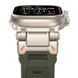 Faux Titanium TPU Silicone Sport Strap for Apple Watch Band 42mm to 49mm - 12 Colors Axios Bands