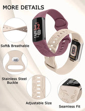 Load image into Gallery viewer, Floral Engraved Silicone Band for Fitbit Charge 5 &amp; 6 - 10 Color Options Axios Bands
