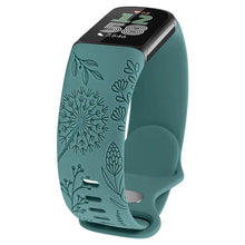 Load image into Gallery viewer, Floral Engraved Silicone Band for Fitbit Charge 5 &amp; 6 - 10 Color Options Axios Bands
