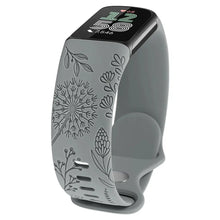 Load image into Gallery viewer, Floral Engraved Silicone Band for Fitbit Charge 5 &amp; 6 - 10 Color Options Axios Bands
