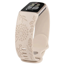 Load image into Gallery viewer, Floral Engraved Silicone Band for Fitbit Charge 5 &amp; 6 - 10 Color Options Axios Bands
