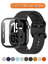 Load image into Gallery viewer, Glass Case + Silicone Sport Strap for Apple Watch Band 38mm to 46mm - 12 Colors Axios Bands
