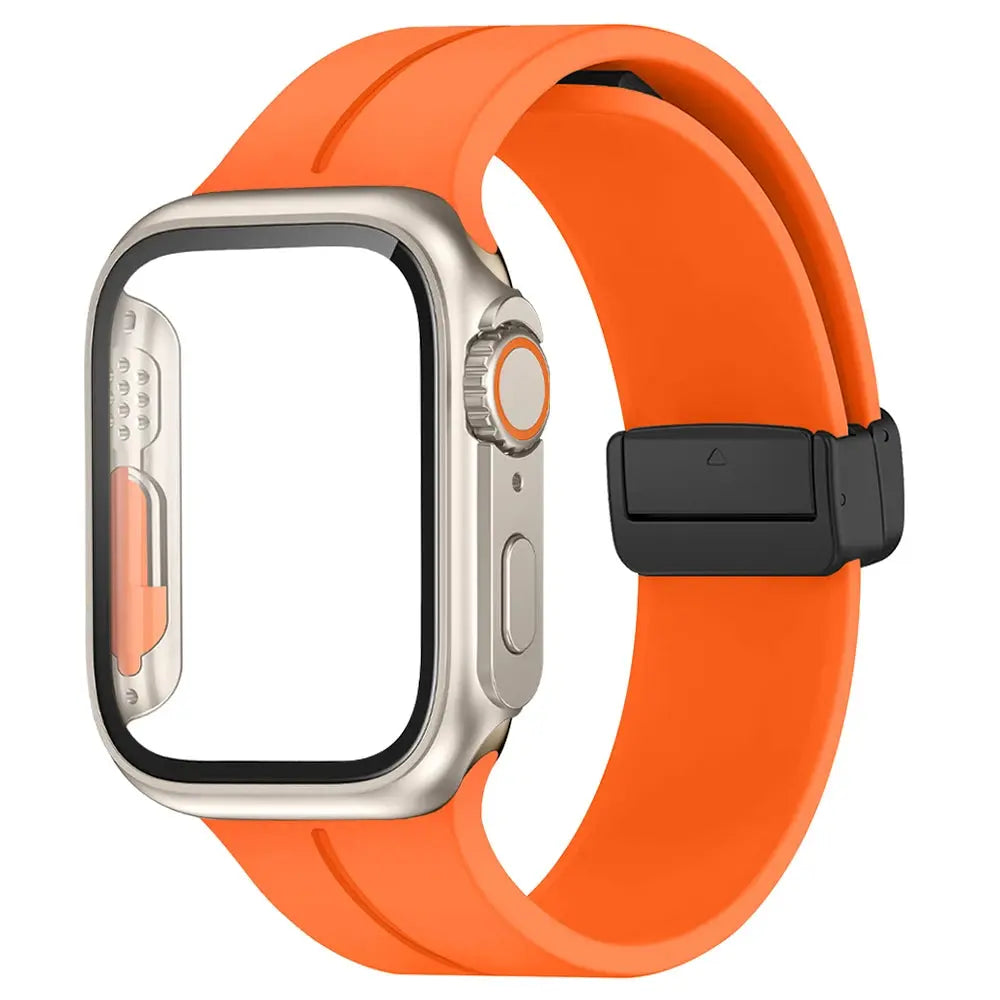 Glass+case+strap Magnetic Silicone Band -16 Color Options 40mm - 49mm Axios Bands