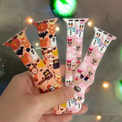 Halloween and Winter Printed Silicone Strap for Apple Watch 38mm - 49mm - 