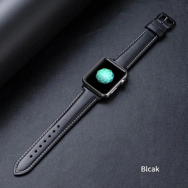 Leather Apple Watch Bands - 6 color options 38mm - 49mm Axios Bands