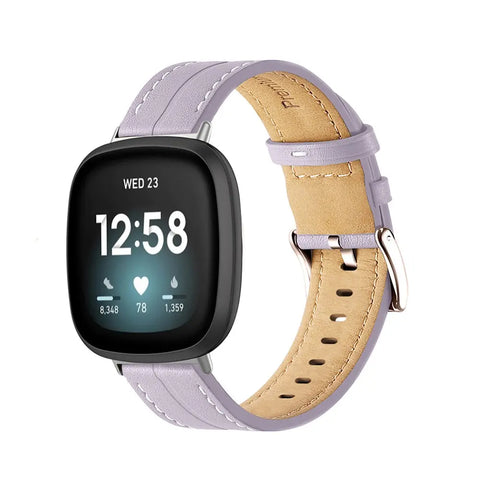 Leather Fitbit Band For Versa 3 / 4 - Sense 1 / 2 (10 color options) - 