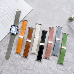 Leather Magnetic Buckle Strap for Apple Watch  - 8 color options 38mm - 49mm - 