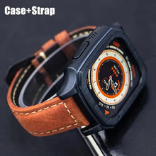 Load image into Gallery viewer, Leather Strap with Case &amp; Screen Protector for Apple Watch Band - 14 colors Axios Bands
