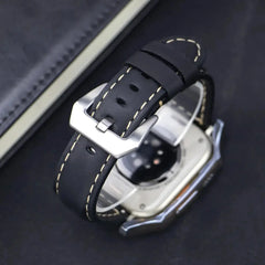 Leather Strap with Case & Screen Protector for Apple Watch Band - 14 colors - 