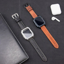 Load image into Gallery viewer, Leather Strap with Case &amp; Screen Protector for Apple Watch Band - 14 colors Axios Bands
