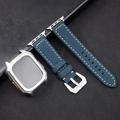 Leather Strap with Case & Screen Protector for Apple Watch Band - 14 colors - 