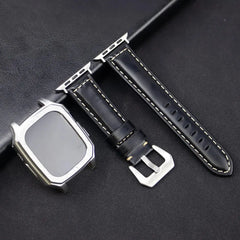 Leather Strap with Case & Screen Protector for Apple Watch Band - 14 colors - 