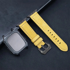 Leather Strap with Case & Screen Protector for Apple Watch Band - 14 colors - 