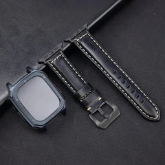 Leather Strap with Case & Screen Protector for Apple Watch Band - 14 colors - 