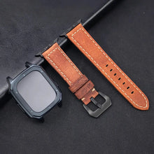 Load image into Gallery viewer, Leather Strap with Case &amp; Screen Protector for Apple Watch Band - 14 colors Axios Bands
