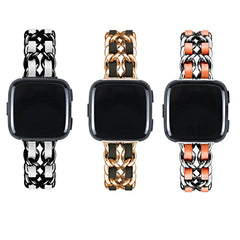 Leather & Steel Fitbit Band For Versa 3 / 4 - Sense 1 / 2 (15 color options) -