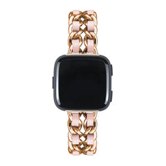 Leather & Steel Fitbit Band For Versa 3 / 4 - Sense 1 / 2 (15 color options) -