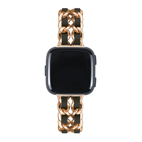 Leather & Steel Fitbit Band For Versa 3 / 4 - Sense 1 / 2 (15 color options) -