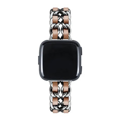 Leather & Steel Fitbit Band For Versa 3 / 4 - Sense 1 / 2 (15 color options) -