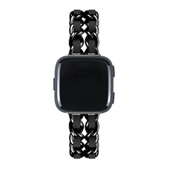 Leather & Steel Fitbit Band For Versa 3 / 4 - Sense 1 / 2 (15 color options) -