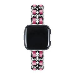 Leather & Steel Fitbit Band For Versa 3 / 4 - Sense 1 / 2 (15 color options) -