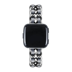 Leather & Steel Fitbit Band For Versa 3 / 4 - Sense 1 / 2 (15 color options) -