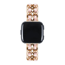 Load image into Gallery viewer, Leather & Steel Fitbit Band For Versa, Versa 2, Versa Lite - 15 color options Axios Bands