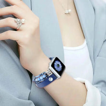 Load image into Gallery viewer, Leather and Beaded Apple Watch Band Axios Bands