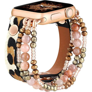 Leather and Beaded Apple Watch Band Axios Bands