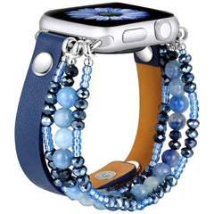 Leather and Beaded Apple Watch Band - 