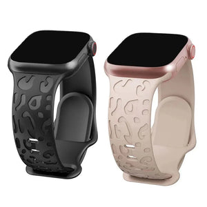 Leopard Engraved Silicone Apple Watch Bands - 15 color options 38mm - 49mm Axios Bands