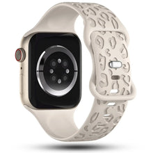 Load image into Gallery viewer, Leopard Engraved Silicone Apple Watch Bands - 15 color options 38mm - 49mm Axios Bands