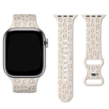 Load image into Gallery viewer, Leopard Engraved Silicone Apple Watch Bands - 15 color options 38mm - 49mm Axios Bands
