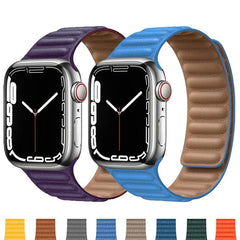 Magnetic Leather Apple Watch Bands - 50 color options 38mm - 49mm -