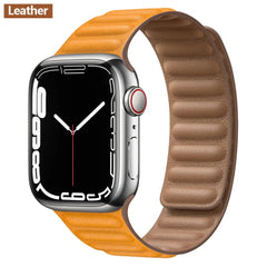 Magnetic Leather Apple Watch Bands - 50 color options 38mm - 49mm -