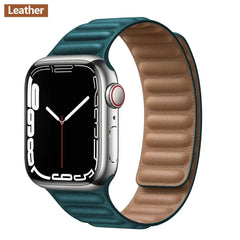 Magnetic Leather Apple Watch Bands - 50 color options 38mm - 49mm -