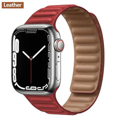 Magnetic Leather Apple Watch Bands - 50 color options 38mm - 49mm -