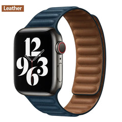Magnetic Leather Apple Watch Bands - 50 color options 38mm - 49mm -