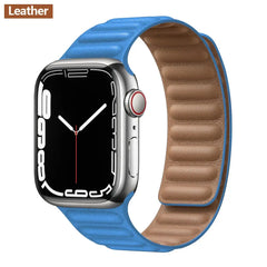 Magnetic Leather Apple Watch Bands - 50 color options 38mm - 49mm -