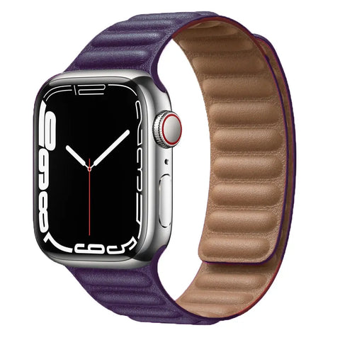Magnetic Leather Apple Watch Bands - 50 color options 38mm - 49mm -