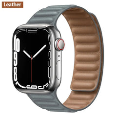 Magnetic Leather Apple Watch Bands - 50 color options 38mm - 49mm -