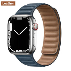 Magnetic Leather Apple Watch Bands - 50 color options 38mm - 49mm -