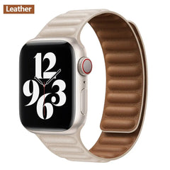 Magnetic Leather Apple Watch Bands - 50 color options 38mm - 49mm -