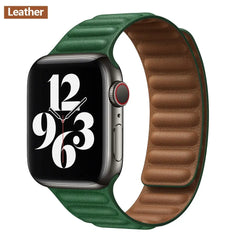 Magnetic Leather Apple Watch Bands - 50 color options 38mm - 49mm -
