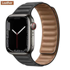 Magnetic Leather Apple Watch Bands - 50 color options 38mm - 49mm -
