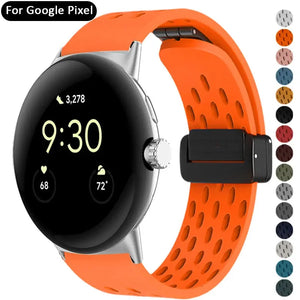 Magnetic Silicone Sport Band for Google Pixel Watch 2 - 18 colors Axios Bands